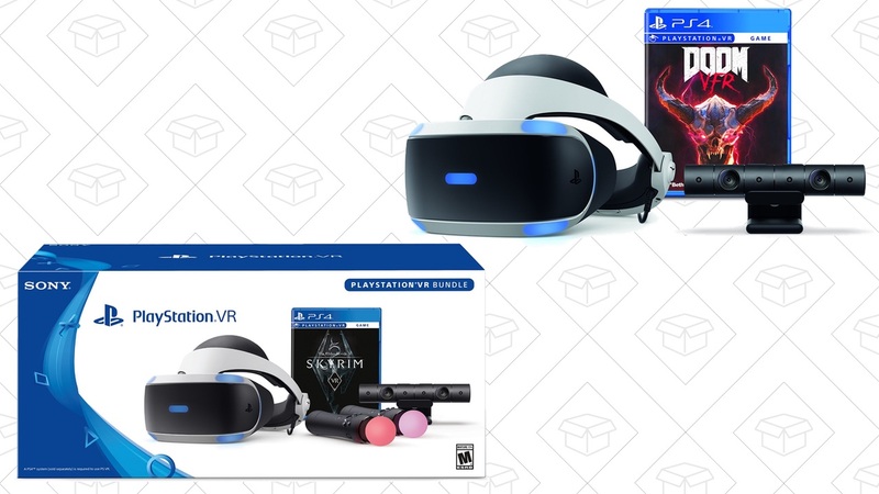 PlayStation VR - Pack Doom | $300 | Amazon | Incluye cámaraPlayStation VR - Pack Skyrim | $349 | Amazon | Incluye cámara y mandos